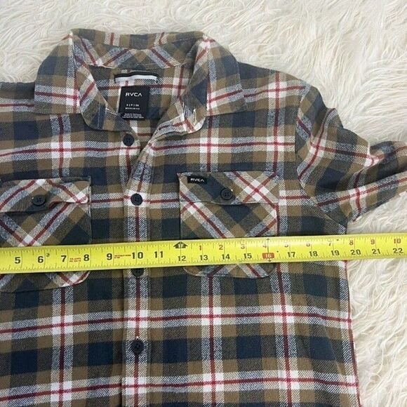 RVCA Mens Brown Flannel Button Up Shirt That’ll Work Long Sleeve Size Small - Picture 6 of 11
